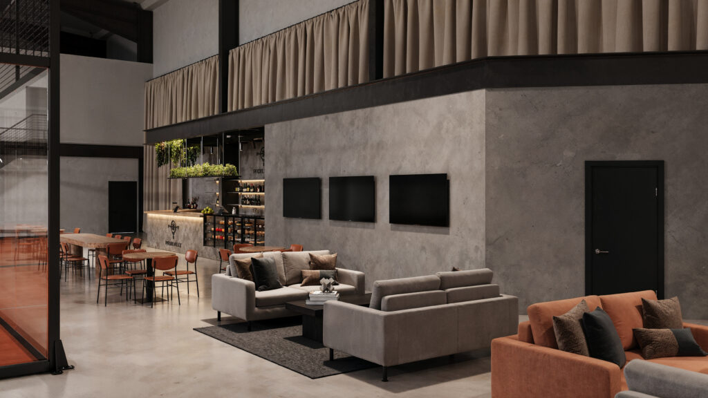 Padel lounge area