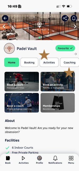 Search for events in Activities